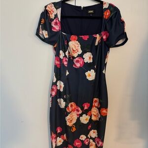 Alexia Admor Navy Floral Midi Dress